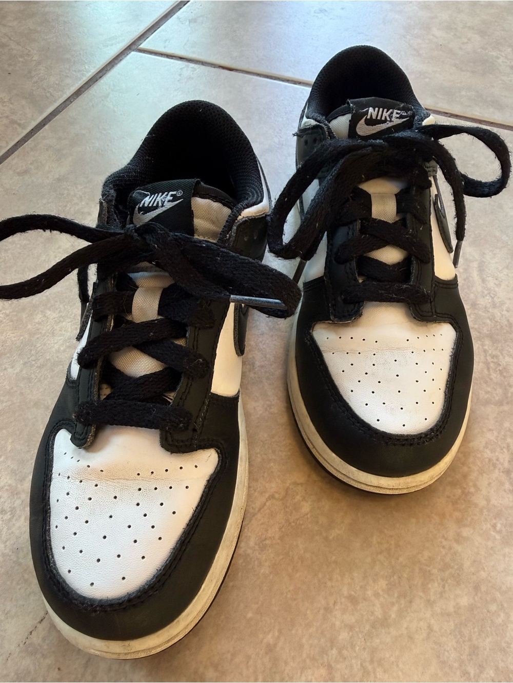 Nike Dunk Low PS Panda Black White Kids Shoes CW1588-100 Size 1.5Y